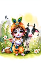 Fototapeta premium Cute Nandlal Lord Krishan