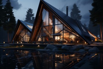 Fototapeta premium Scenic recreation center offering stunning views of the lake from the southern shoreline