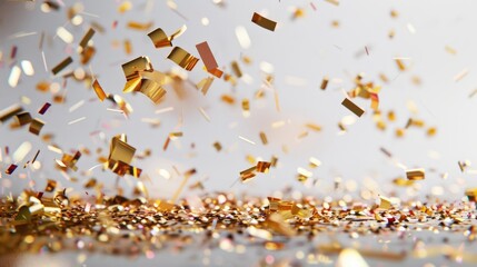 confetti sprinkles in air on white background