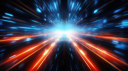 Obraz premium generated illustration of internet technology concept, high speed data transfer.