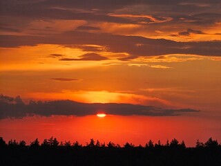 sunset over the lake