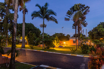 Fototapeta premium Evening view of a garden in Entebbe, Uganda