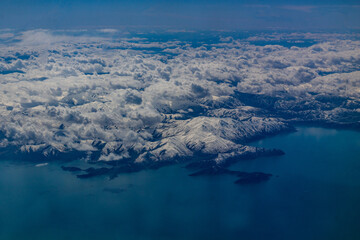 Aerial view of the southern coast of Lake Van, Turkey