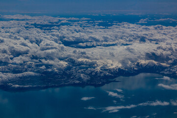 Aerial view of the southern coast of Lake Van, Turkey