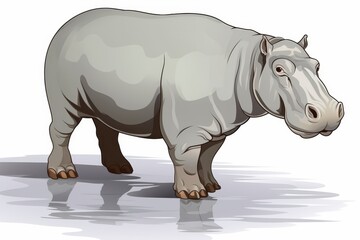Obraz premium Single hippopotamus isolated on a clean white background for maximum search result relevance.