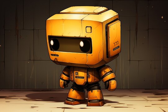 Futuristic cube robot design, constructed with multiple cubes, ideal for sci fi enthusiasts