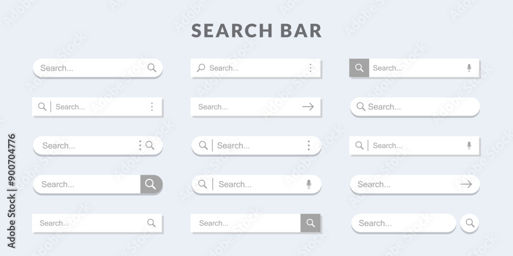 Poster search bar design. user interface template. set of search bar ui template