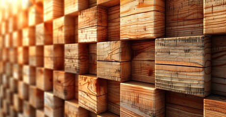 A background of stacked wooden beams