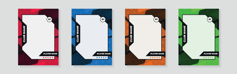 photo frame or border collection for hockey, basketball and football player, trading card template design for sports, picture frame for player performance, sports flyer design, template eps 10.
