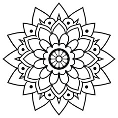 Beautiful mandala design vector art black and white liner art