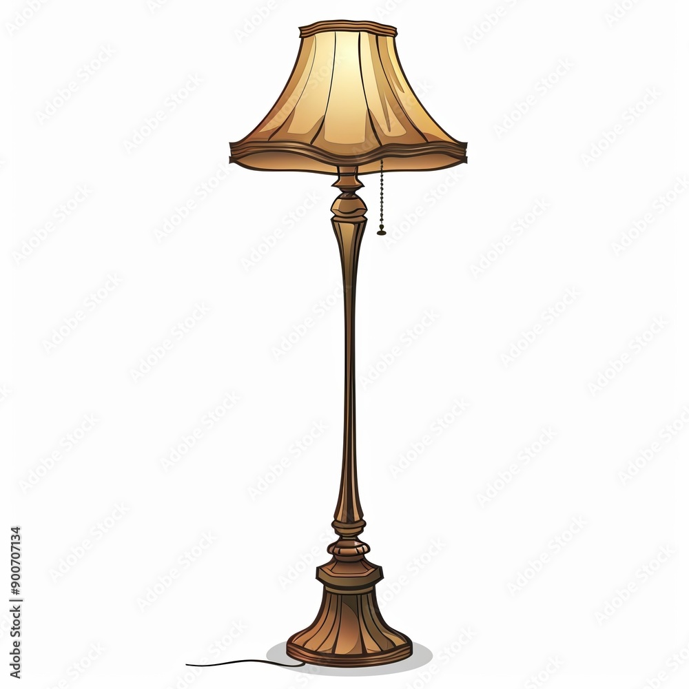 Poster Elegant Floor Lamp with Classic Shade Design