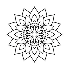 Beautiful mandala design vector art black and white liner art