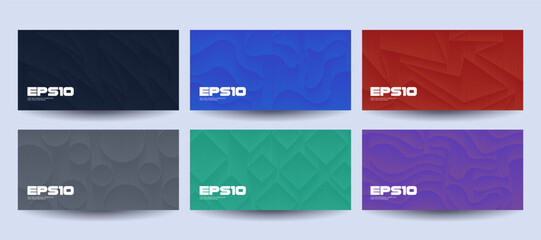 Abstract striped gradient backgrounds set. Vector illustration.