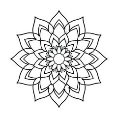 Beautiful mandala design vector art black and white liner art