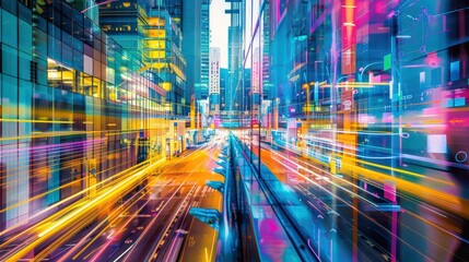 Smart city innovation hub, with tech startups and research facilities working on cutting-edge solutions for urban challenges