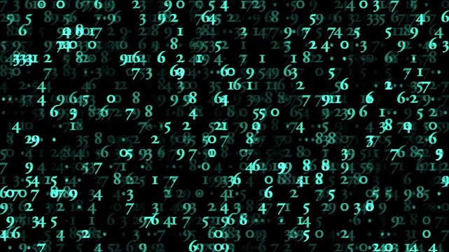 Digital numbers codes moving  in cyberspace - Technology background