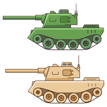 green and tan tanks side view clip art preview
