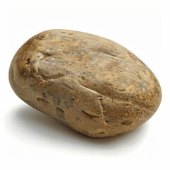 Fototapeta premium Smooth Brown Stone on White Background