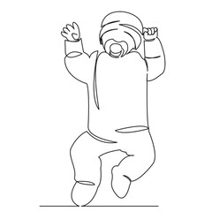 one continuous single drawn line art doodle baby, kid, newborn isolated hand-drawn outline image on white background