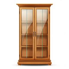 Elegant Wooden Display Cabinet with Glass Doors