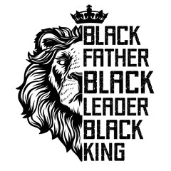 Black Father Black Leader Black King SVG | Dady Svg | Father's Day Svg | Papa Svg | King Svg | Leon Svg | Fathers Day Svg