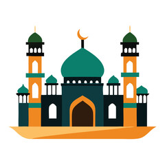 mosque vector art illustration. isolate white background 