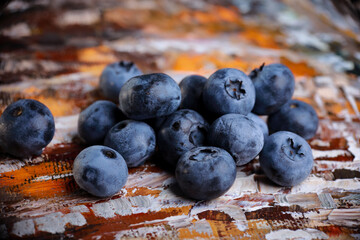 
ripe juicy blueberry berries photographed in the studio