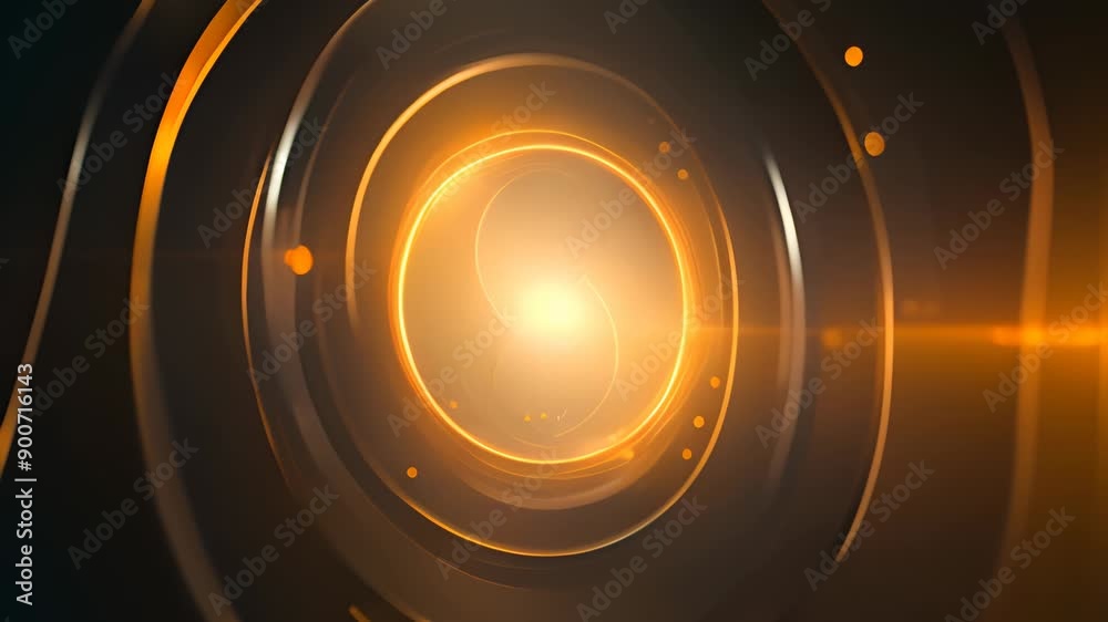 Poster Light flare in the dark space. Abstract background with shiny lens glare effect