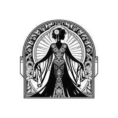Fototapeta premium woman wear traditional fashion An Egyptian kaftan
