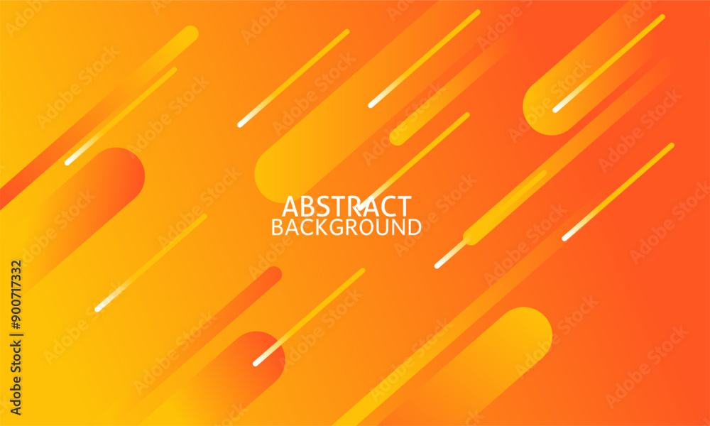 Fototapete orange rounded geometric shapes background. abstract geometric shapes. with white lines vector gradi