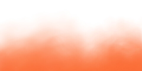 Spooky orange smoke on transparent background. Orange misty dust. Fog orange isolated on PNG background. Orange clouds, endless design possibilities
