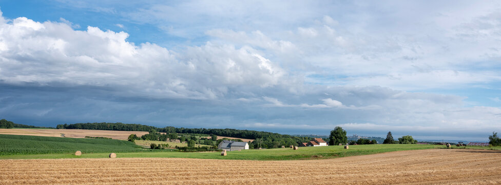 countryside landscape near saint quentin in the nort of france