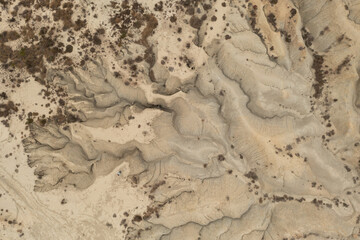 Aerial view of the Abanilla desert in Murcia, Spain
