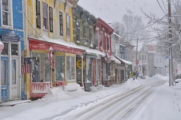 Image of a winter city. Illustration.