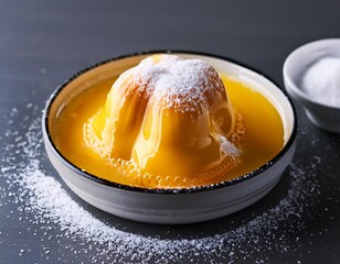 Sweet Polish kogel mogel (egg yolk dessert) with sugar  - traditional polish dessert