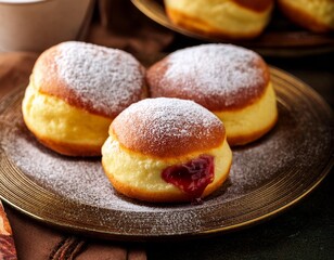  Sweet Polish paczki doughnuts filled with jam or custard