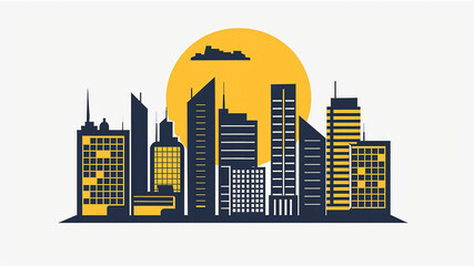 Fototapeta premium The Sunset Cityscape Reflection