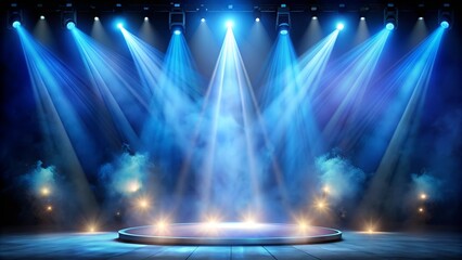 Dynamic Illuminated Stage with Scenic Lights and Smoke