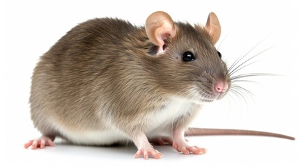 Rat standing or sitting, isolated on a white background