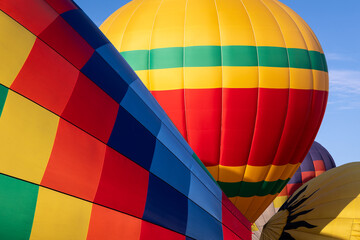 Fototapeta premium Vivid colorful hot air balloons close up
