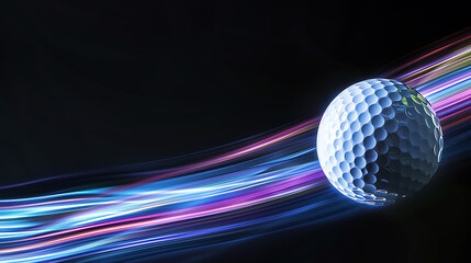 Dynamic Golf Ball in MotionA High-Detail Capture of Spinning Energy Against a Stark Black Background