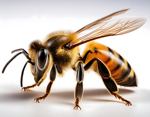 Firefly Honey Bee Walking Macro- A detailed macro image of a honey bee walking, isolated on a transp (3)