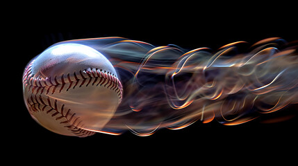 Capturing the ThrillA High-Speed Spin of a Baseball in Mid-Air Against a Black Background