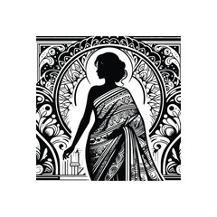Fototapeta premium woman wear traditional fashion An Indian saree 