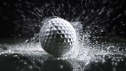 Dynamic Golf Ball in MotionA High-Energy Capture of Spin and Speed Against a Stark Black Background