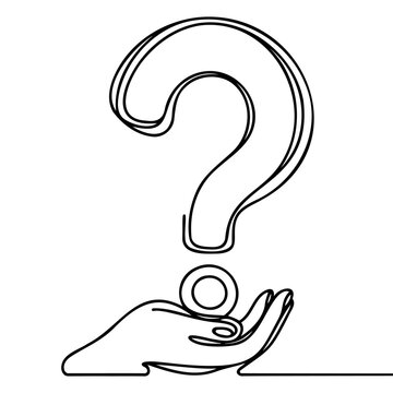recommend clip art: Question mark linear background. One continuous drawing of a question mark. Vector illustration