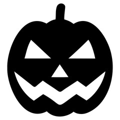 Halloween pumpkin black icon. Silhouette style. jack-o'-lantern