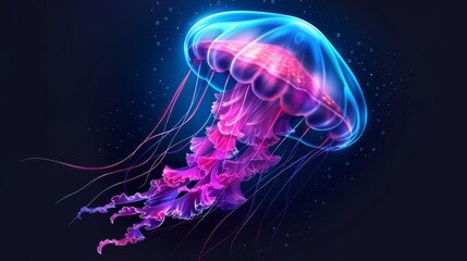 The Ethereal Beauty of Jellyfish A Stunning CloseUp Illustration Celebrating the Grace and Mystique of Marine Life