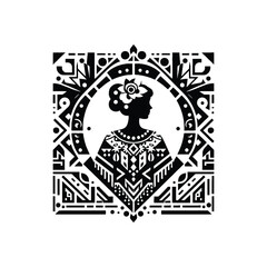 Obraz premium woman wear traditional fashion Mexican huipil adorned with geometric designs