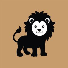 A lion vector and line art